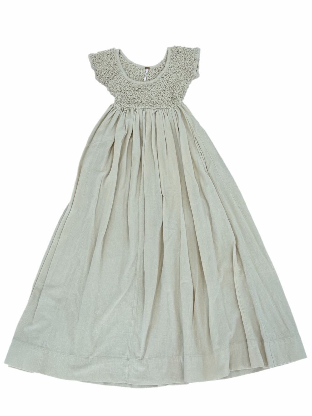 Free People Cream Smocked-Top Midi Dress - Size XS - Picture 2 of 8